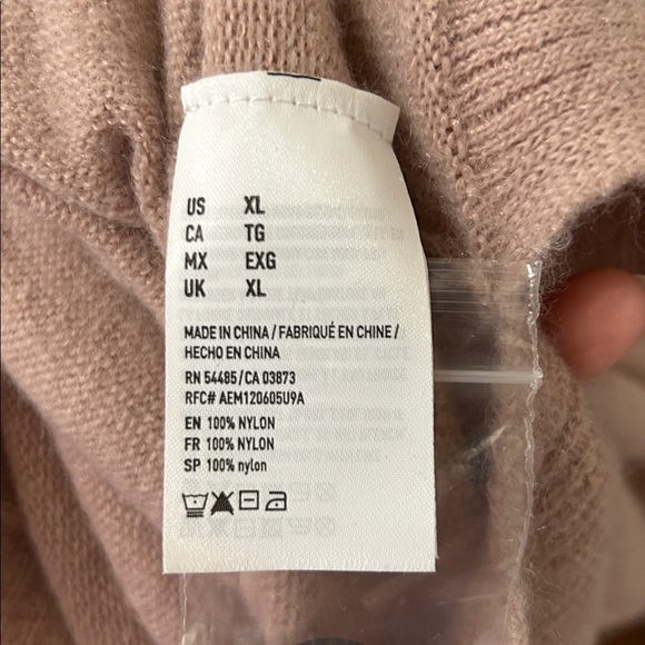 American Eagle Outfitters NWT Soft Dusty Pink Longline Cardigan XL Nylon Stretch - Picture 4 of 5